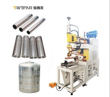 PLC mengontrol mesin las jahitan, dengan kisaran ukuran 300-900 milimeter dan kapasitas nominal 50 KVA.
