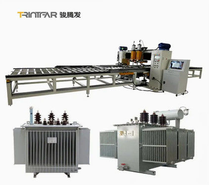 Transformer Radiator Fin Production Line PLC Control Steel Panel Radiator Production Line Otomatisasi Tinggi Dengan Servo Motors Multi-head Gantry Spot Welding