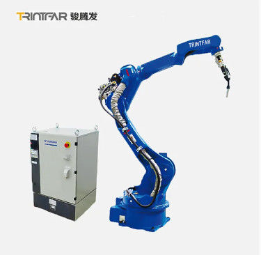 Tangan robot las laser otomatis untuk rak tangki penyimpanan pipa, mesin las robot enam sumbu