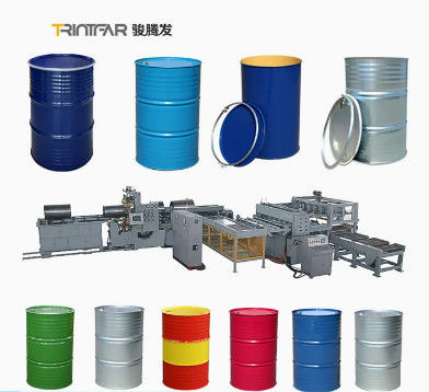 200L Steel Drum Line Produksi 11 orang dioperasikan